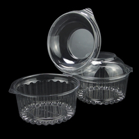 Contenant rond en plastique PET transparent jetable avec couvercle pour gâteau, dessert, pain, tarte, emballage pour le stockage des aliments