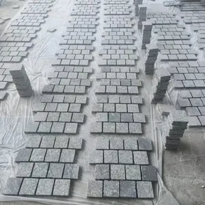 Mountain gray granite cobble stone for landscape paving