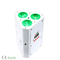 Projecteur LED Par RGBWA UV 6-en-1 3x18W sans fil DMX IP33 25° rechargeable sur batterie pour structure de scène