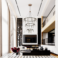 Lustre contemporain en sphères de cristal transparent, luminaire LED suspendu pour plafond, lampe suspendue pour salon, télécommande, intensité réglable