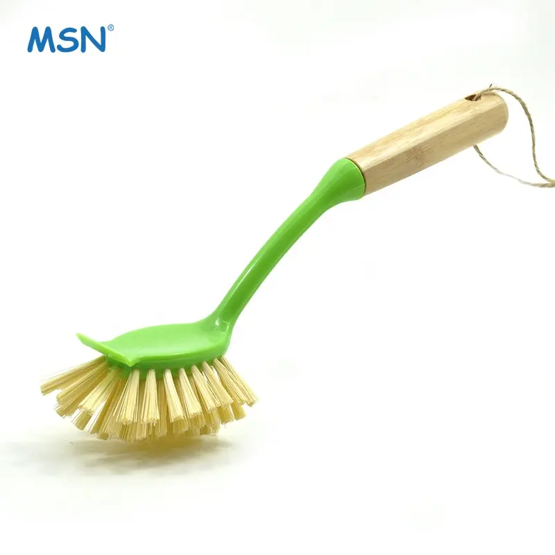MSN cepillo para lavar platos cepillo para limpiar platos cocina bambú cepillo para platos