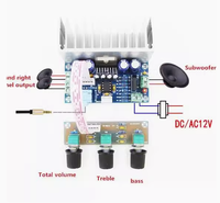 Carte d'amplificateur de puissance 2.1 canaux XH-M342 AC/DC12 20W*2+30W PBTL TDA7377 Super Bass avec support audio pour caisson de basses BOM