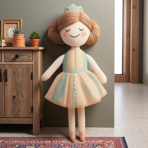 ตุ๊กตาผ้ากำมะหยี่สั่งทำพิเศษสำหรับเด็ก ตุ๊กตาเจ้าหญิงสีชมพูแสนน่ารัก ตุ๊กตาแฟนตาซีพร้อมมงกุฎ ขนาด 35 ซม. - Product Image 4