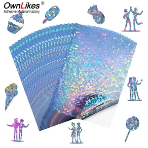 Holographic A4 Broken Glass Pattern Self-Adhesive Coated Sticker Paper Inkjet/Laser Printer Photo Paper Glossy For Printing