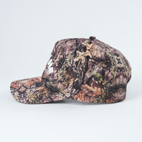 Casquette de baseball brodée personnalisée à 5 panneaux Casquettes Arbre motif camouflage Fruit à pois en tissu Oxford pour les sports de plein air un cadre