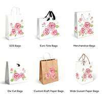 Bolsas de Papel Kraft Blanco Reciclado Impresas Personalizadas, para Compras, Ropa o Regalos, con Logotipo Personalizado