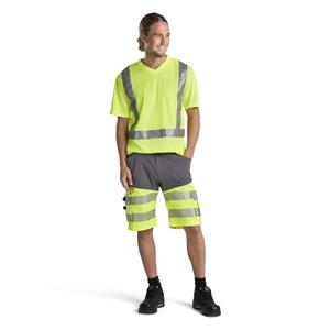 BLAKLADER - 154118119633C62 <b>Hi</b>-<b>Vis</b> <b>shorts</b> stretch Mid grey/Yellow - EAN 7330509785799 <b>HI</b>-<b>VIS</b> WORKWEAR - Product Image 3