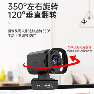 Webcam 1080P Full Hd Usb Camera With Built In <b>Microphone</b> <b>For</b> <b>Computer</b> Video Call And Live Streaming - Product Image 2