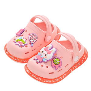 Sabots de plage d'été pour enfants, sandales de jardin, mules, pantoufles bébé dessin animé, chaussures de jardin plates et mignonnes pour enfants, en plastique imperméable - Product Image 5