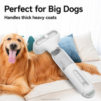 Aspirateur de toilettage pour animaux avec fonction souffleur et peigne, avec bac à poussière transparent et amovible, pour chats et chiens à poils longs, logo personnalisé disponible