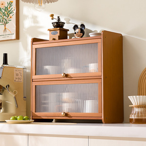 Meuble de rangement de style japonais en bambou Nan, 3 niveaux, pour bureau, cuisine, comptoir à café - Product Image 2