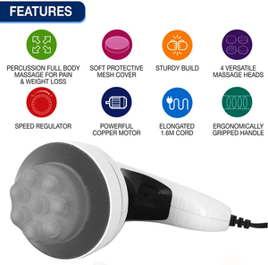 Masajeador Eléctrico Portátil de Cuerpo Completo, 8 Zonas, Percusión de Tejido Profundo, 6 Velocidades, Alivio <span class=keywords><strong>Muscular</strong></span> para Cuello, Espalda, Hombros, Cintura, Piernas - Product Image 4