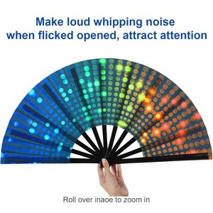 พัดลมมือถือพับได้ขนาดใหญ่ผ้าไนลอนแบบแฟลชพัดพับได้พัดลมกังฟูจีนตกแต่งเทศกาลสำหรับงานปาร์ตี้โปรดปราน - Product Image 5