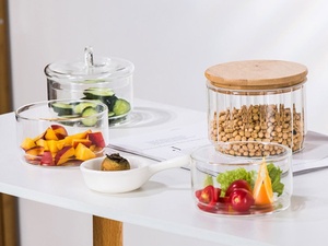 Daji Hydro bán buôn Stackable thực phẩm thủy tinh <span class=keywords><strong>Jar</strong></span> với kính nắp lò vi sóng an toàn tùy chỉnh thiết kế bát thủy tinh - Product Image 3
