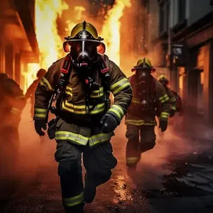 Setelan pakaian pelindung kebakaran, setelan peralatan api tahan api suhu tinggi, pakaian pelindung api kustom grosir