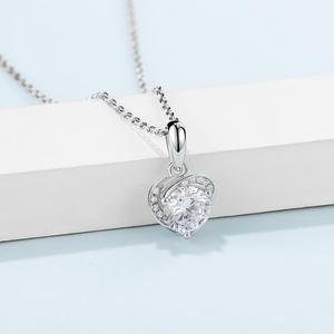 Set di Collana <span class=keywords><strong>e</strong></span> Orecchini a Forma di Cuore in <span class=keywords><strong>Argento</strong></span> <span class=keywords><strong>925</strong></span> con Pietre Moissanite Taglio Brillante Regalo Romantico per Donne Uso Quotidiano <span class=keywords><strong>e</strong></span> Feste - Product Image 6