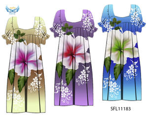 Tissu en satin de polyester impression numérique personnalisée Tribal Tropical Hawaiian Design pour insulaire jupe robe vêtements de nuit polynésien - Product Image 2