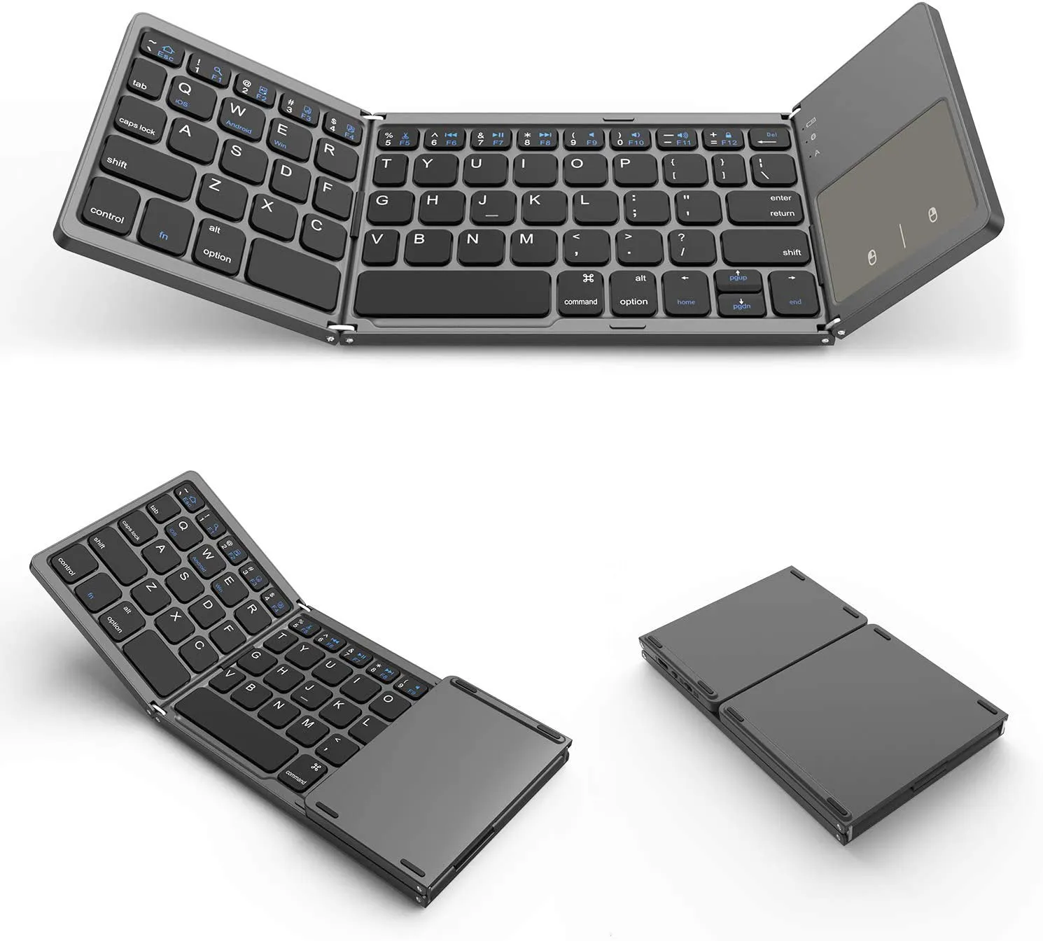 Seenda Portable USB Wired Key board with Touchpad BT Wireless Keyboards for Computer Laptop PC Mini Foldable Wireless Keyboard