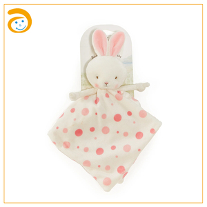 Couverture <span class=keywords><strong>doudou</strong></span> ultra douce et portable pour bébé, couette en peluche confortable avec oreilles de lapin, aide au sommeil pour nouveau-né, jouet de voyage pour la crèche - Product Image 1