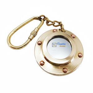 Nautique Laiton Polonais Hublot Porte-clés Vélo Cycle Sac Porte-clés Décoratif Showpiece Meilleur Cadeau De Noël Avec Prix En Vrac - Product Image 1