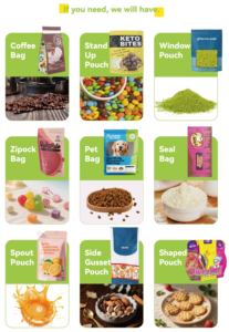 Sacchetto Stand-Up con Cerniera Personalizzato Impermeabile Fornitore di Fabbrica Imballaggio Alimentare in <span class=keywords><strong>PET</strong></span> Film di Poliestere Sacchetto Stand-Up Stampato Personalizzabile - Product Image 3