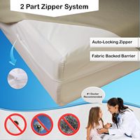 Protège-matelas zippé National Allergy Premium 100 % coton, 15-17 pouces, housse respirante lavable en machine 100 % coton