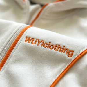 OEM/ODM 2026 Trendy <b>White</b> Women's Tracksuit <b>Set</b> Slim Fit Cropped Zip-Up Hoodie and Flare Pants Orange Piping Athleisure Outfit - Product Image 4