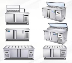 Chiều Dài 1800 Mm Bàn Làm Việc Hai Cửa Pizza Prep Counter <span class=keywords><strong>Salad</strong></span> Bar Bảng - Product Image 5