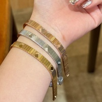 Bracelet en acier titane plaqué or 18 carats classique Zhixuan, avec ruban fileté, bijoux assortis pour couple, meilleur cadeau d'anniversaire