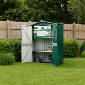 Caseta de Jardín de Acero Galvanizado Verde 45.7x17.7x68.9 Pulgadas con Estantes, Solución de Almacenamiento - Product Image 2