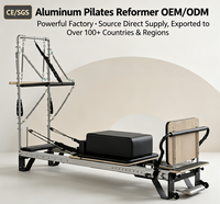 Reformer Pilates en aluminium MJD avec demi-tourneuse, lit de Pilates professionnel de haute qualité, idéal pour les salles de sport et les studios.