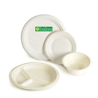 Assiettes 100% scellables et biodégradables, assiettes en sucre jetables 9 "10", 20 pièces