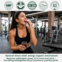 Gummies d'Ashwagandha Pures 500mg Haute Puissance Soutien Immunitaire Supplément Végétalien pour Adultes Vente en Gros Marque Privée en Vrac