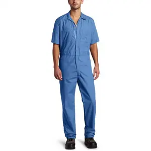 Hot Bán 65% Polyester 35% Cotton Cộng Với Kích Thước Áo Liền Quần Tùy Chỉnh Ngắn Tay Áo Nồi Hơi Phù Hợp Với Đàn Hồi Eo Làm Việc Coverall Cho Nam Giới