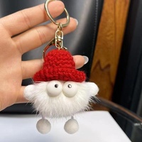 Breloque de sac en fausse fourrure de vison, design original, petit charbon de bois, mignon, en peluche, pendentif pour sac à dos, poupée de dessin animé, cadeau, porte-clés de voiture