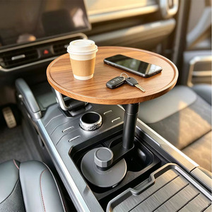 Bandeja Circular Suspendida para Coche, Cantilever Extensible de Aleación de Aluminio, <span class=keywords><strong>360</strong></span> °   Mesa de Comedor Giratoria Simple y Escritorio de Oficina - Product Image 1