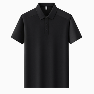 Chemise Homme Gris Clair à Manches Courtes Couleur Unie Respirante Tissu Popeline Coupe Droite Brodé Tricoté - Product Image 3
