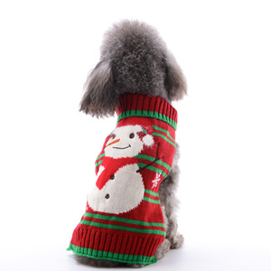 Ropa para perros: hilarante suéter <span class=keywords><strong>de</strong></span> payaso para mascotas en gris-verde, tema <span class=keywords><strong>de</strong></span> elfo navideño para Teddy, <span class=keywords><strong>Bichon</strong></span> Frise y razas <span class=keywords><strong>de</strong></span> Bulldog - Product Image 1