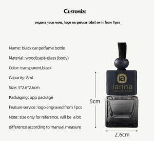 Gratis Logo Opknoping Auto Parfumfles 8Ml Reisformaat Parfum Glazen Fles Diffuser Auto - Product Image 4