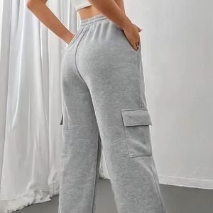 <span class=keywords><strong>Pantaloni</strong></span> da Jogging da <span class=keywords><strong>Donna</strong></span> in Grigio Mélange con Fodera in Pile - <span class=keywords><strong>Pantaloni</strong></span> Casual con Coulisse e Tasche, in Maglia di Poliestere - Product Image 2