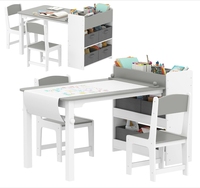 Ensemble de chaises de bureau d'étude pour enfants Offre Spéciale Matériel d'apprentissage Table de rangement de jouets Table et chaise pour tout-petits avec bibliothèque