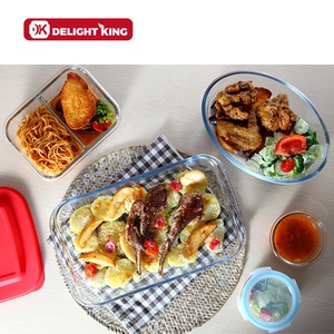 4 Pcs <strong>Set</strong> Oval Rectangular Glass Baking Tray Dish Nested Glass <strong>Bakeware</strong> <strong>Set</strong> - Product Image 4