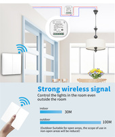 LEDEAST QX-302 Cinétique D'énergie Auto-génération RF433 Tuya wifi Sans Fil Télécommande Interrupteur Mural Lumière