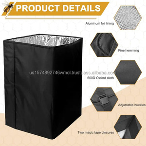 Hot Selling Winter Insulator Cover Black <b>Canvas</b> Aluminum Foil Beehive Cover Wrap for 10 <b>Frame</b> Bee Hive - Product Image 6