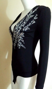 Alta calidad Sexy lentejuelas bordado con cuentas cuello en V manga larga de las mujeres vestido de una pieza mono - Product Image 5