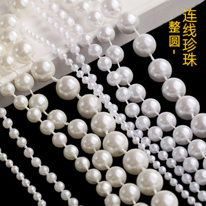 Collier de perles rouge vif 3mm 4mm 5mm 6mm 8mm 10mm Perles rondes en ABS pour décorations de plafond de mariage - Product Image 1