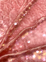 Dernier haut de gamme rose rose écailles de poisson 12mm paillettes broderie mariée mariage haute robe paillettes tissus