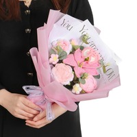 Hohe handgemachte Wolle Stricken Rosen Lilien Bouquet Simulation Ewige Blumen Graduierung Fertige Strick blumen