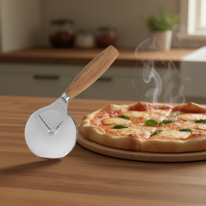 Cortador de Pizza Divine Oslo Plus de Acero Inoxidable con Mango de Madera - Product Image 3