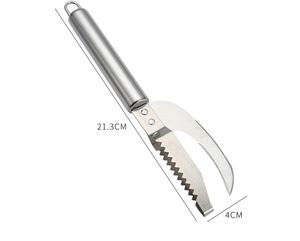 1 ud. Cuchillo 3 en 1 de acero inoxidable para escamar pescado, cortar, raspar y desespinar, herramienta de fileteado y deshuesado con dientes de sierra - Product Image 6